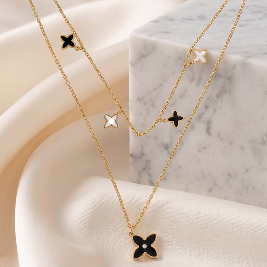 Midnight Butterfly Layered Neckchain