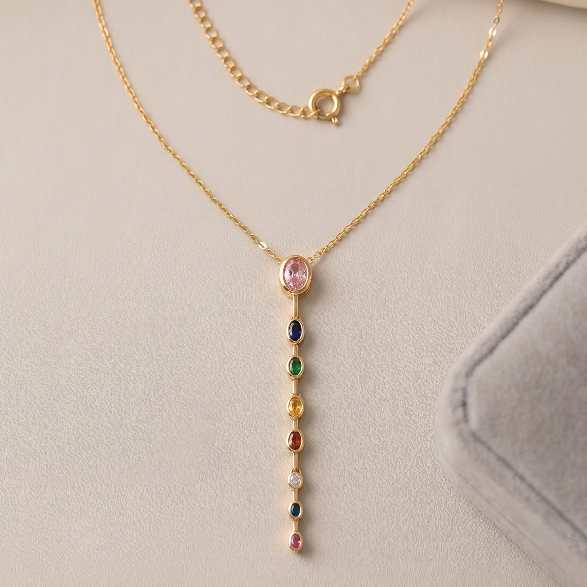 Rainbow Drop Necklace