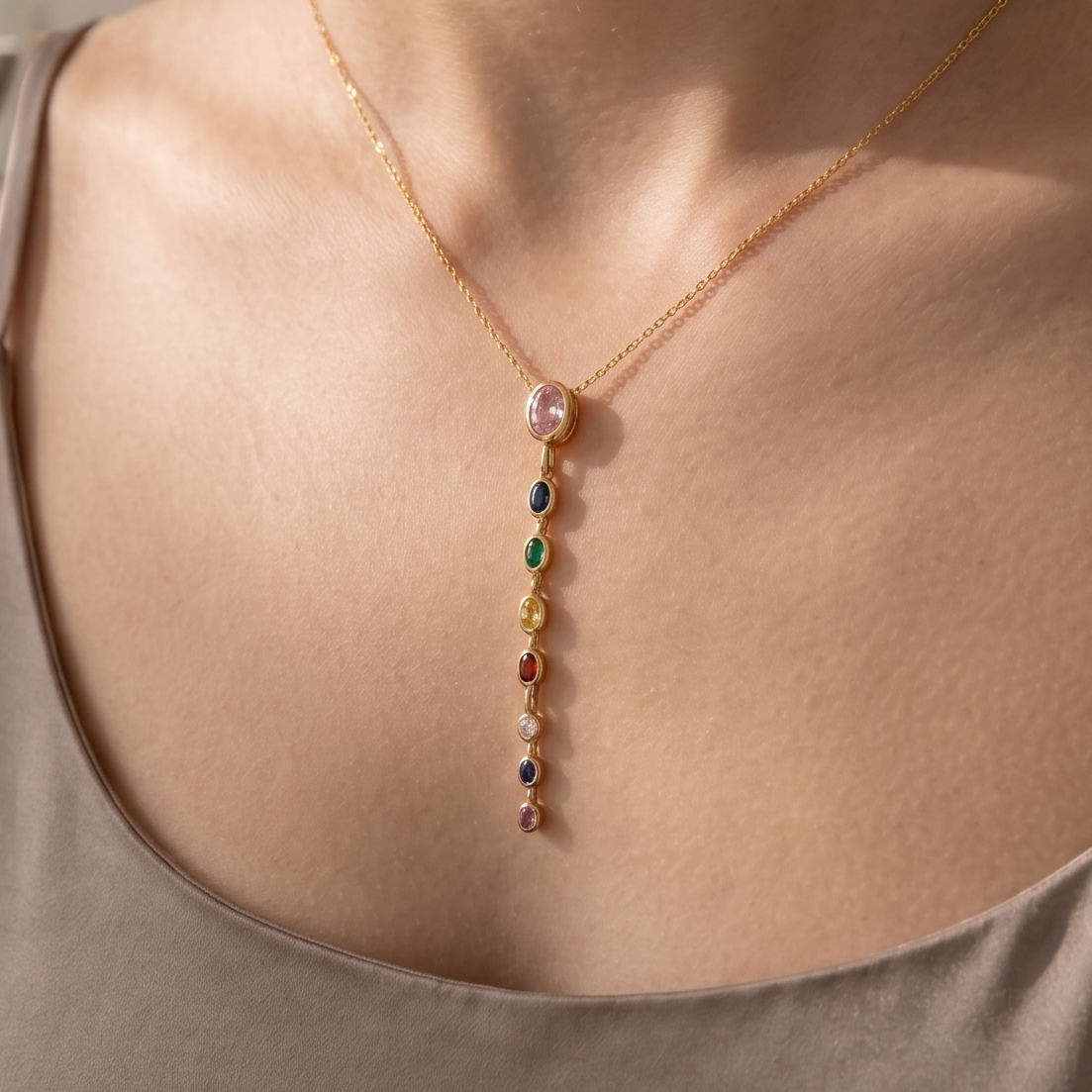 Rainbow Drop Necklace