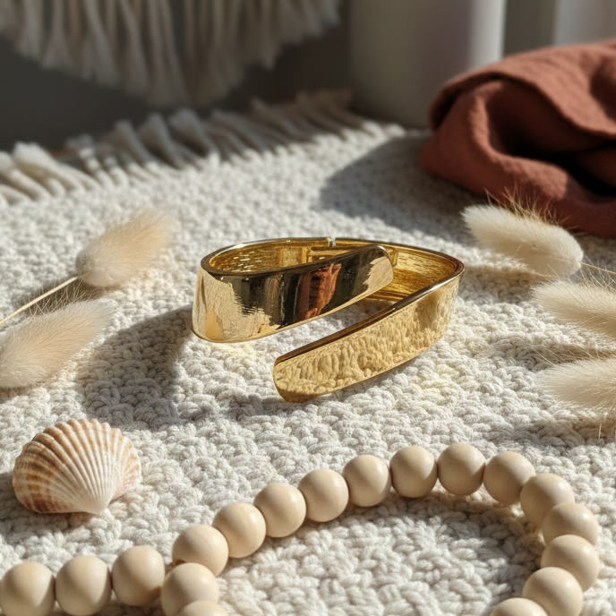 Classic Gold-Tone Open Cuff Bangle