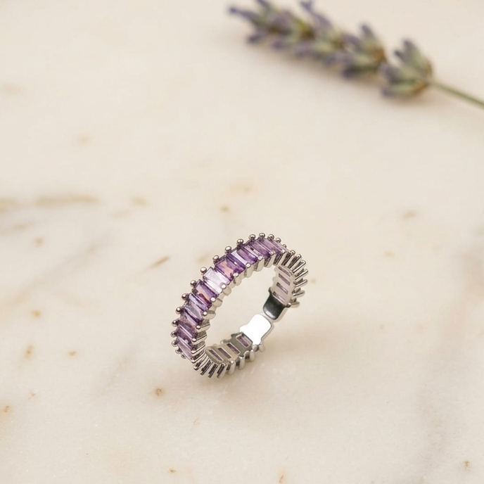 Amethyst Radiance Adjustable Ring