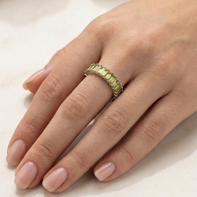 Olive Baguette Eternity Ring