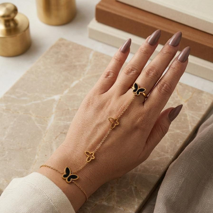 Midnight Flutter Hand Chain