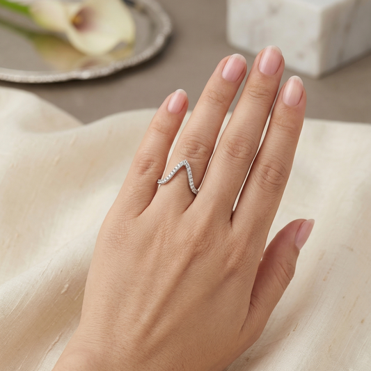 V Spark Ring - Silver