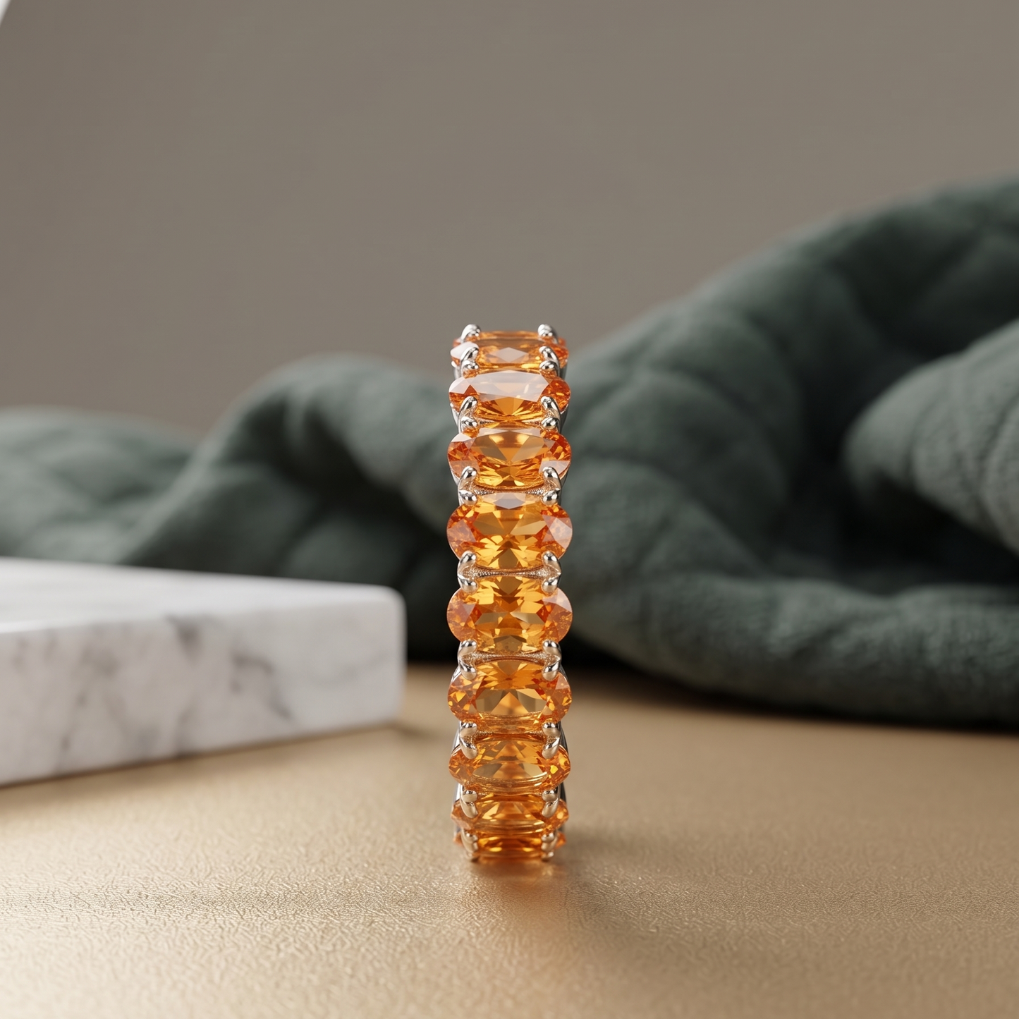Amber Glow Eternity Ring