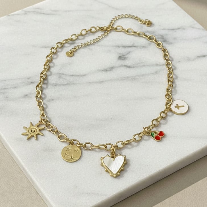 Golden Charm Story Necklace