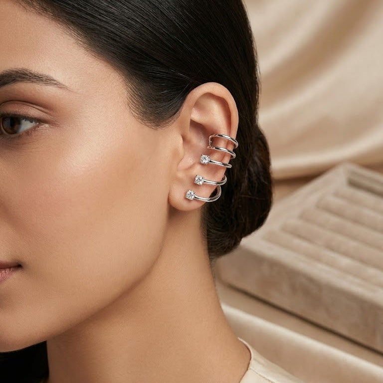 Multi-Band Crystal Ear Cuff