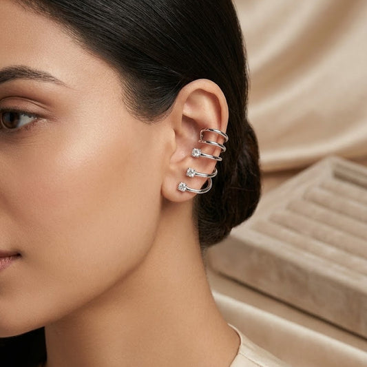 Multi-Band Crystal Ear Cuff