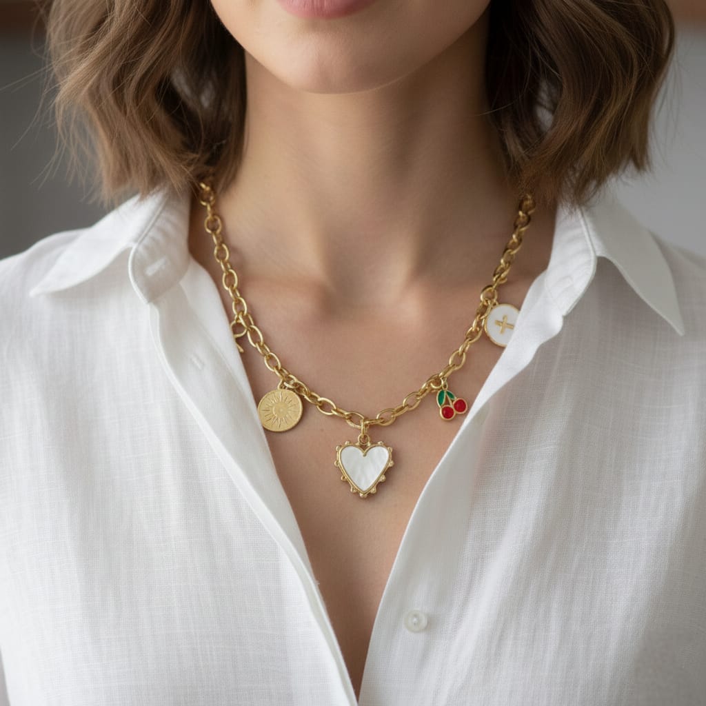 Golden Charm Story Necklace