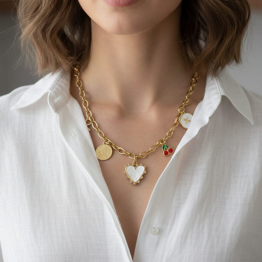 Golden Charm Story Necklace