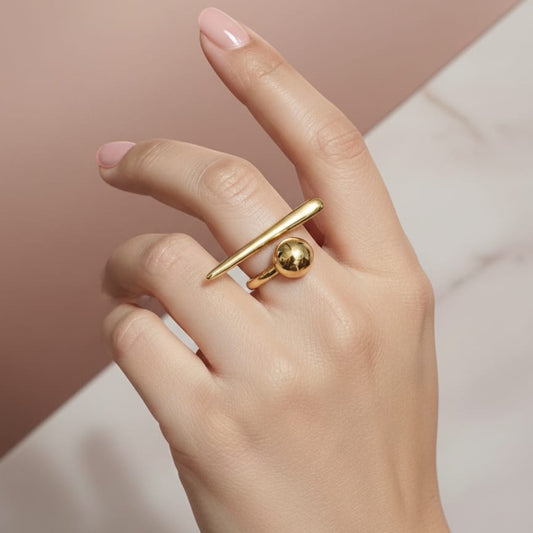 Gold Orbit Open Ring