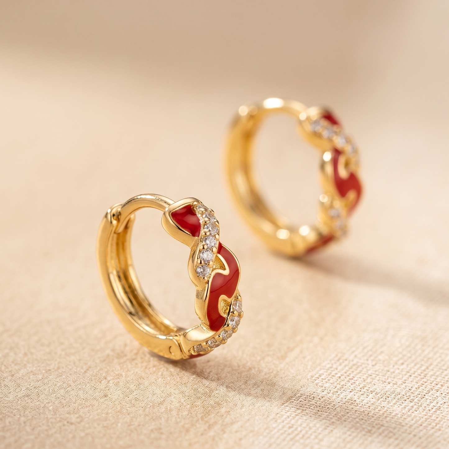 Scarlet Twist Hoops