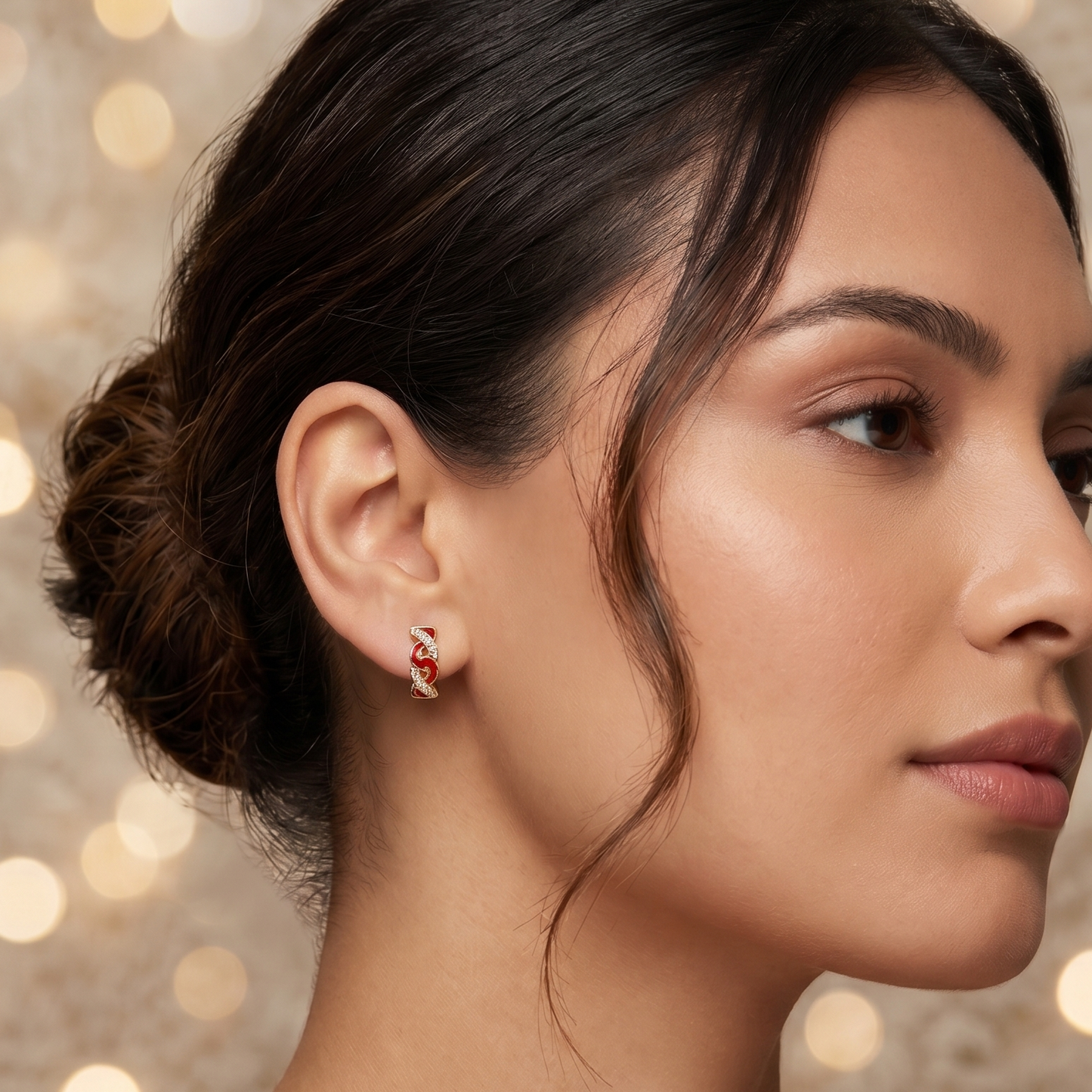 Scarlet Twist Hoops
