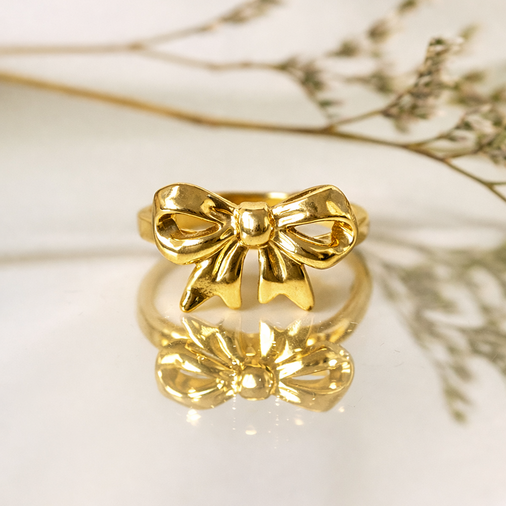 Golden Bow Statement Ring