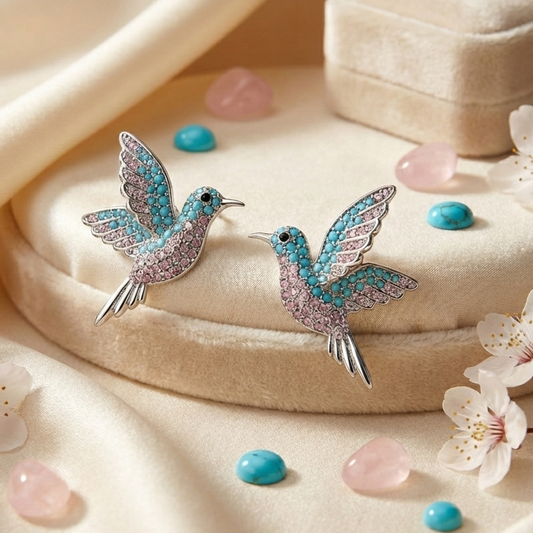 Crystal Dove Stud Earrings