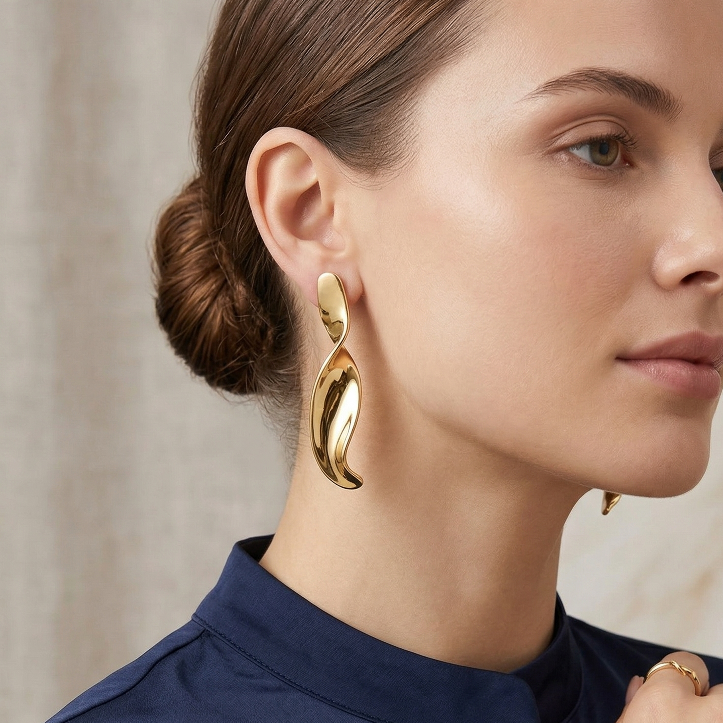 Fluid Gold Sculptural Earrings