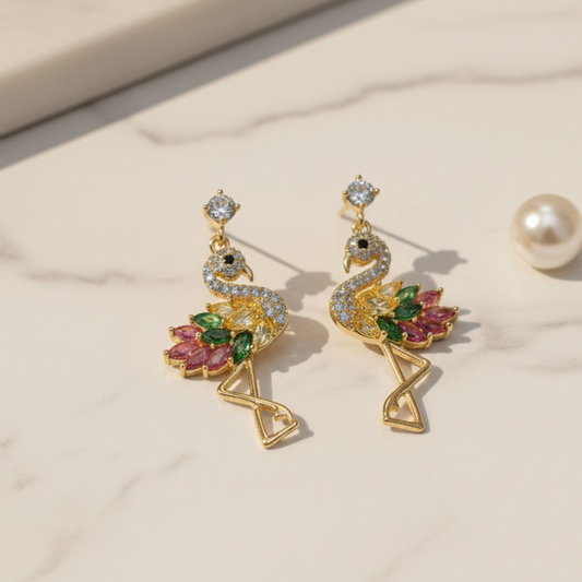 Golden Flamingo Statement Drops