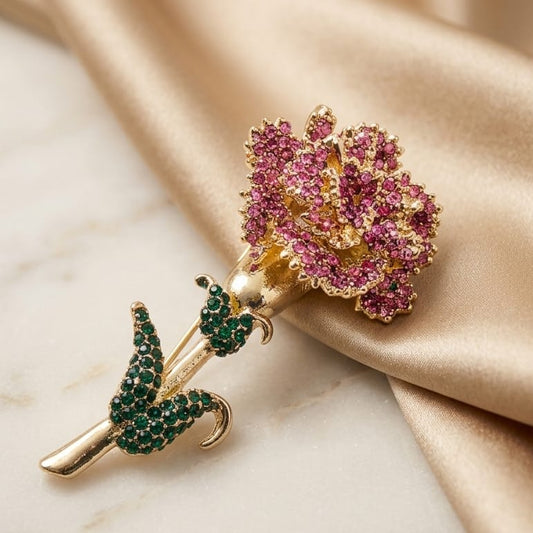 Floral Crystal Brooch