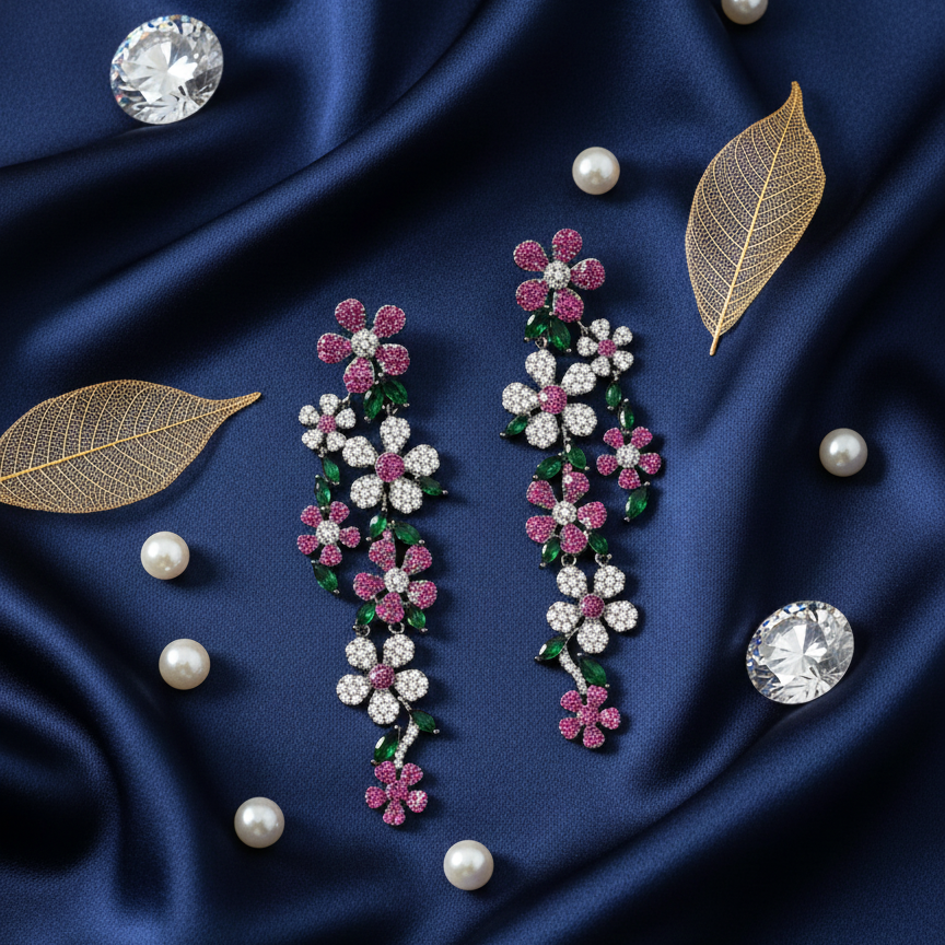 Floral Vine Luxury Drop Earrings