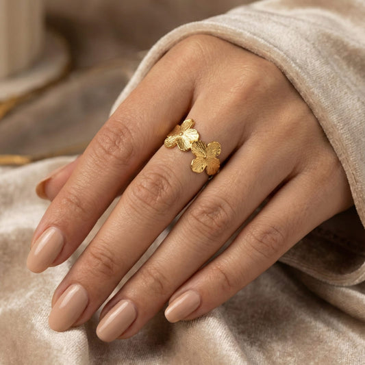 Golden Bloom Statement Ring