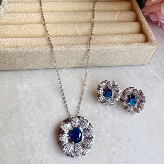 Sapphire Bloom Jewellery Set
