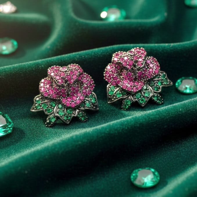 Royal Rose Crystal Studs