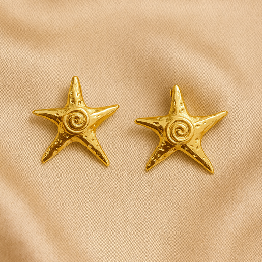 Gold-toned Starfish Stud
